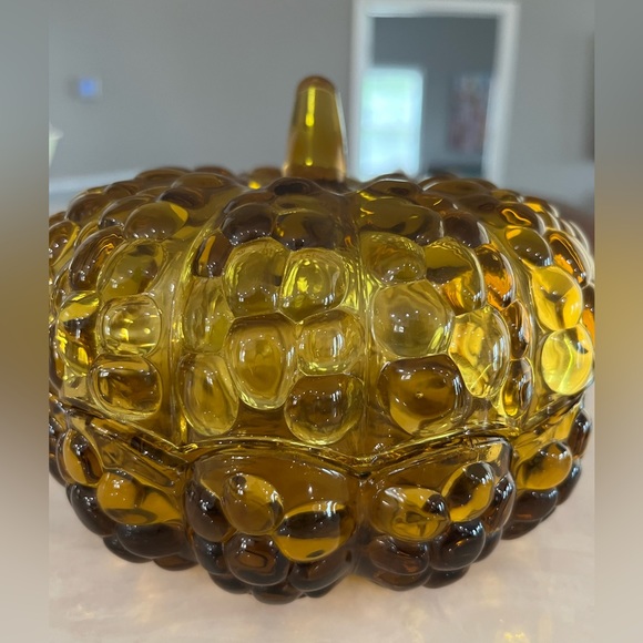 Cracker Barrel Amber glass 2 piece candy dish - Picture 2 of 13
